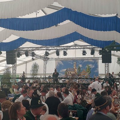 Maibaum, Festzug und Festtag im Bierzelt